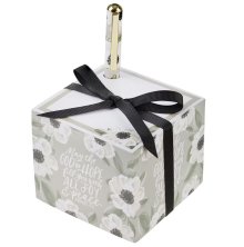 Joy and Peace Monochromatic Floral Note Block with Pen Set - Romans 15:13