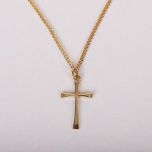 18" Gold Over Sterling Silver Cross Necklace