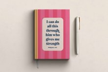 Philippians 4:13 Christian Notebook - Premium Hardback Bible Verse Journal - I Can Do All This Through Him Who Gives Me Strength