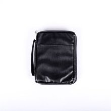 Black Imitation Leather Bible Cover - Large