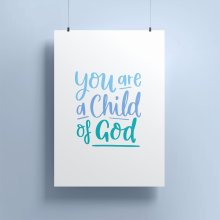 Child Of God (Blue) A4 Print
