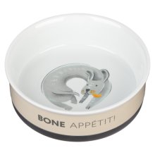 Ceramic Bowl Bone Appetit! Large Taupe