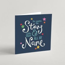 He Counts The Stars New Baby Card & Envelope