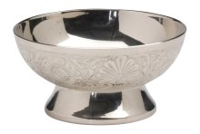 Nickel Plated Incense Bowl with Flower Pattern D 9.5 cm
