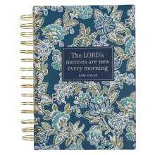 Journal Spiral-bound Blue Floral New Mercies Lam. 3:22-23