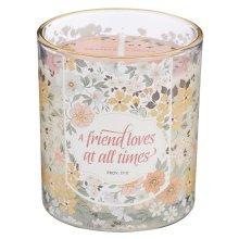 Glass Candle A Friend Loves At All Times Prov. 17:17