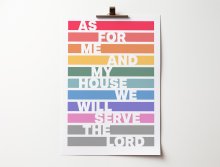 As For Me And My House - Joshua 24:15 A4 Print - Rainbow
