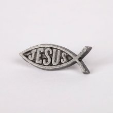 Lapel Pin Jesus/Fish Pewter Pack of 6