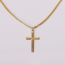 24" Gold Over Sterling Silver Cross Within Cross Necklace