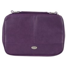 Bible Cover Organizer Two-fold Warm Purple w/Ichthus Badge