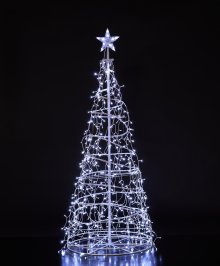 1.8m White Twinkling Icicle Spiral Tree with 535 LEDs