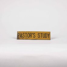 Sign Engraved Pastor's Study Adhesive Back Gold
