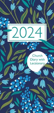 Church Pocket Book and Diary 2024 Navy Floral with Lectionary