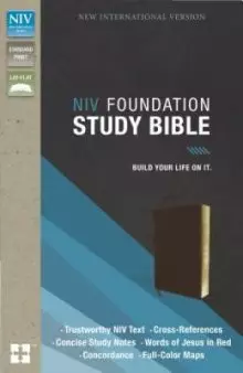 NIV, Foundation Study Bible, Imitation Leather, Brown, Red Letter Edition