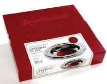 Offering Plate-Silvertone-Stainless Steel w/Green Felt-12"