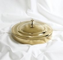 Communion Tray Cover 11" x 7 1/4" - Brass Finish With Elegant Cross Topper