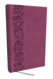 NKJV Personal Size Large Print Bible with 43,000 Cross References, Pink Leathersoft, Red Letter, Comfort Print (Thumb Indexed)