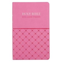 KJV Gift Bible, Pink, Imitation Leather, Gilt Edge, Reading Plan, Verse Finder