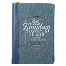 Journal Classic Zip Blue Two-tone The Kingdom of God Matt. 6:33
