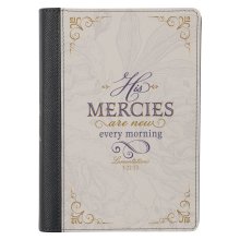 Journal Classic Zip Purple/White Floral Printed His Mercies Lam 3:22-23