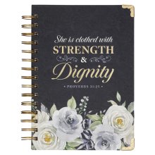 Journal Spiral-bound Blue Floral Strength & Dignity Prov. 31:25