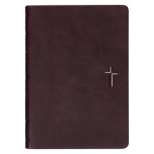 Devotional Bible NLT for Men Faux Leather, Walnut Brown Cross