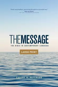 The Message Bible, Outreach Edition, Bible, Blue, Paperback, Large Print, Paraphrase, The Bible In Five Acts, Maps, Topical Verse Guide