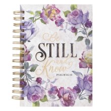 Journal Spiral-bound Purple/Teal Floral Be Still Ps. 46:10