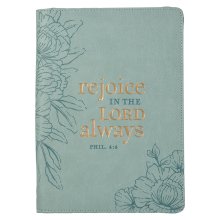 Journal Classic Zip Teal Rejoice in the Lord Phil. 4:4
