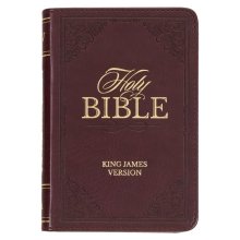 KJV Bible Mini Pocket Faux Leather, Burgundy