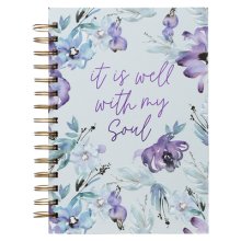 Purple Posies It Is Well With My Soul Large Wirebound Journal