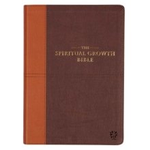 NLT Spiritual Growth Bible, Brown and Tan, Imitation Leather, Articles, Book Introductions, Character Profiles, Cross-References, Topical Index, Presentation Page, Ribbon Markers, Thumb Index