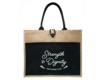 Strength & Dignity Jute Tote Bag