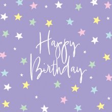 Birthday Card - Purple Stars