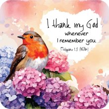 I Thank My God Cork Coaster