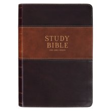 KJV Study Bible Faux Leather, Two-tone Brown