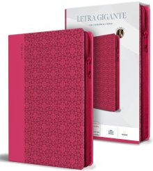 Biblia Reina Valera letra gigante, símil piel rosada