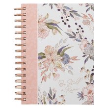 Journal Spiral Pink Blue Floral Be Still Ps. 46:10
