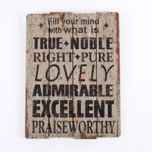 Fill Your Mind Wood Slat Wall Decor