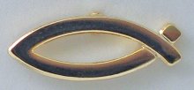 Lapel Pin - Fish Outline / Gold plated - 2 cm x 0.6cm - Pack of 4