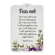 Wooden Wall Plaque – "Fear Not, For I Am With You" (Isaiah 41:10)