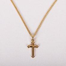 16-18" Gold Over Sterling Silver Cross Necklace