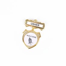 Badge Shield Usher Ethnic Praying Hand Magnet