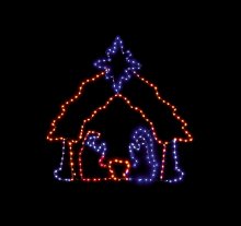 67 x 66cm Twinkling Flexibrights Nativity