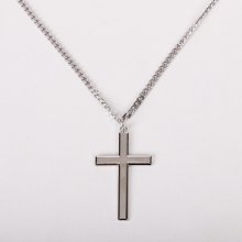 24" Sterling Silver Cross Necklace