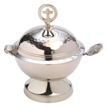 Nickel Plated Incense Boat with Spoon H 12 cm