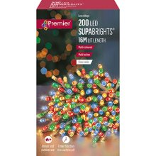 200 Multicoloured LED Supabrights Plug In Lights