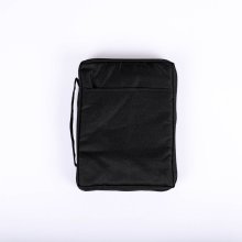 Plain Black Canvas Bible Cover - Large