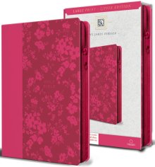 KJV Holy Bible, Large Print Handy size, Fuchsia Prem Leather