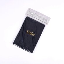 Pew Sash Usher Black with Gold Letters